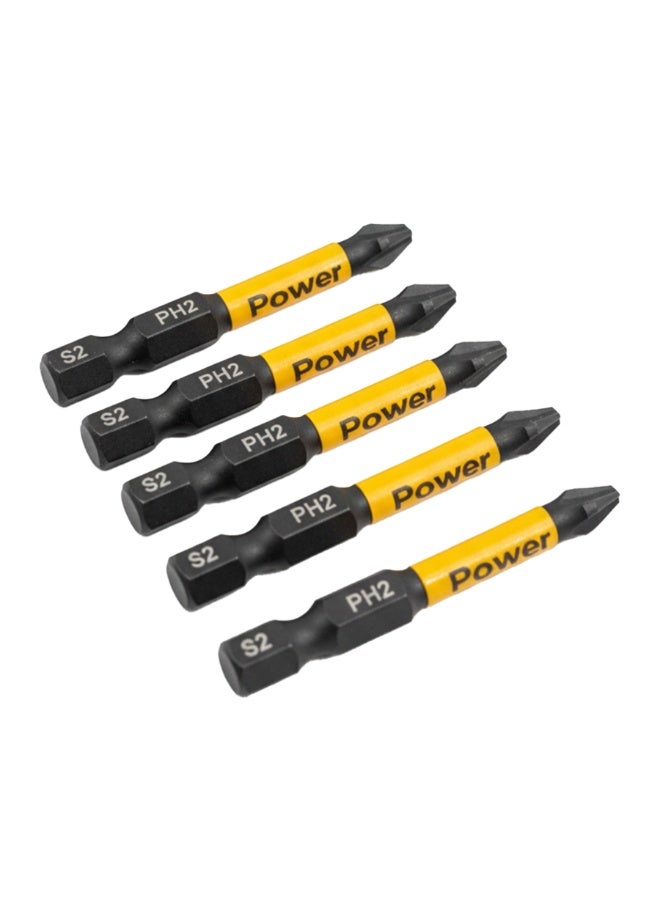 ABC Professional Magnetic Phillips Screwdriver Bits Set PH2 – 5 Pieces, S2 Impact-Resistant Steel, Extended Length, High Torque Performance for Power Drills and Impact Drivers - Image 1